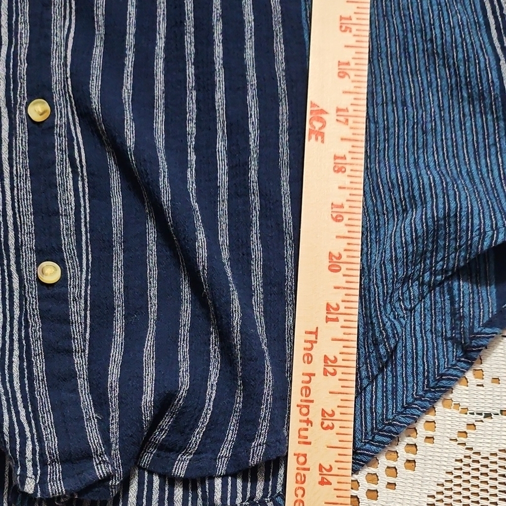 Wonderly Navy and Light Blue Striped Shirt 100% Cotton - Picture 5 of 11